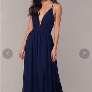 Chiffon Simply Navy Prom Dress